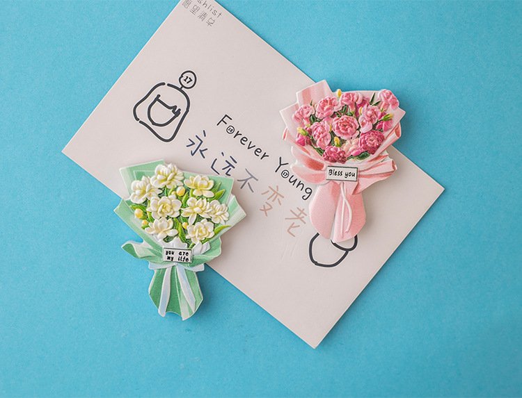 wholesale realistic resin 3d bouquet fridge magnets, creative magnets with roses, sunflowers, lilies, cultural and creative gifts factory direct