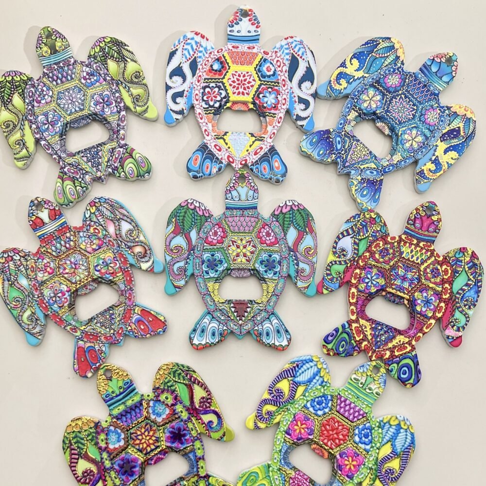 wholesale turtle bottle opener fridge magnets, melamine material with embossed texture and gold-plated craftsmanship, cute design magnets factory direct