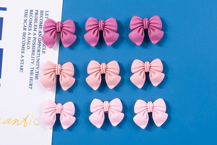 wholesale cute pink bow handmade diy mobile phone cases, fridge and cup stickers, hair clips and accessories, resin components and materials factory direct