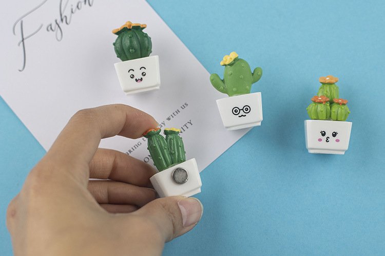 wholesale cactus and succulent green plant fridge magnets, magnetic stickers, 3d home decorations set, ironstone factory direct