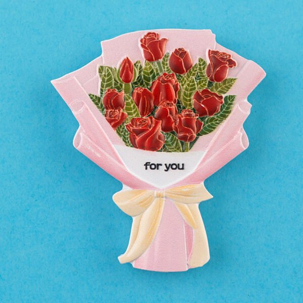 wholesale realistic resin 3d bouquet fridge magnets, creative magnets with roses, sunflowers, lilies, cultural and creative gifts factory direct