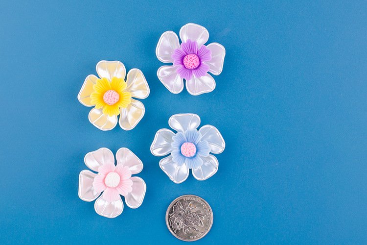 wholesale flower fridge magnets in blue, pink, purple, yellow, green, 3d decorative stickers factory direct