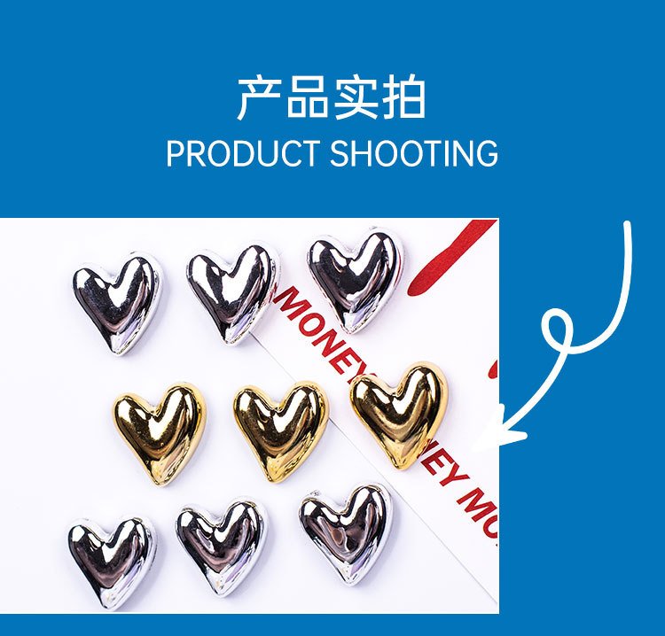 wholesale creative electroplated heart-shaped glossy retro color fridge magnets, photo wall instant photo magnets, ins message board decoration factory direct