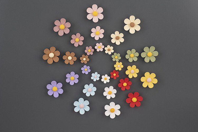 wholesale adorable daisies, elegant flowers, ins japanese style fresh 3d resin magnetic stickers for fridge magnets factory direct