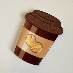wholesale gold-plated 3d embossed coffee cup-shaped fridge magnets, waterproof creative ceramic for home daily use factory direct
