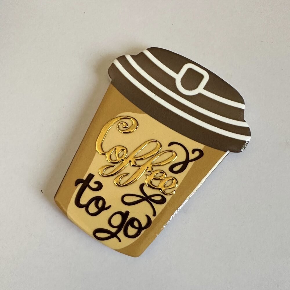 wholesale gold-plated 3d embossed coffee cup-shaped fridge magnets, waterproof creative ceramic for home daily use factory direct
