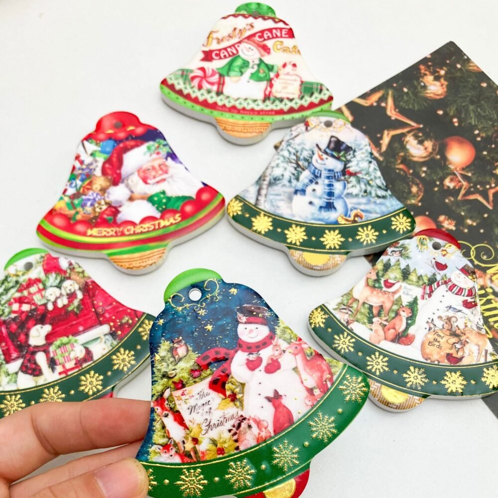 wholesale bell christmas ceramic fridge magnets, gold-plated craftsmanship, 3d texture, unique and creative fridge magnets factory direct