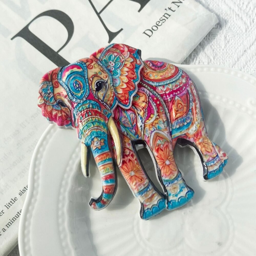 wholesale adorable elephant fridge magnets with bohemian style patterns, resin material and 3d embossed craftsmanship, souvenirs for travel factory direct