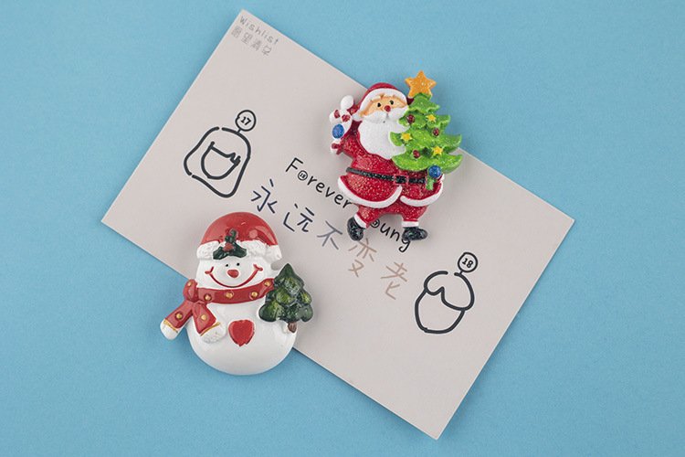 wholesale christmas fridge magnets, personalized creative christmas decorative magnets, snowman magnetic attraction sets, gift magnetic stickers factory direct