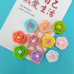 wholesale macaron mini five-petal flower fridge magnets, magnetic stickers, personalized creative and cute decorative resin magnetic stickers factory direct