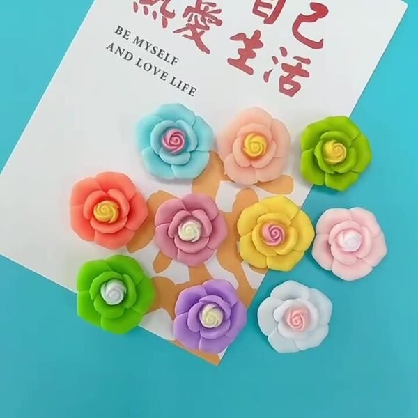 wholesale macaron mini five-petal flower fridge magnets, magnetic stickers, personalized creative and cute decorative resin magnetic stickers factory direct