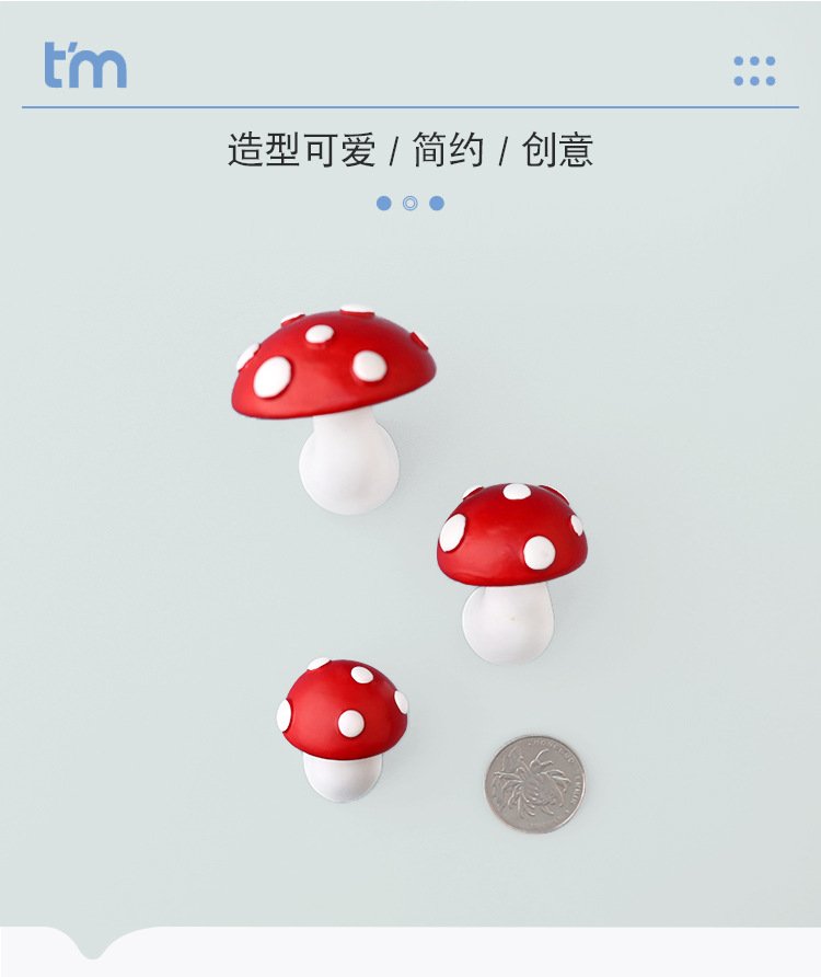 wholesale red mushroom fridge magnets, magnetic iron magnets, creative and personalized ironstone message stickers factory direct