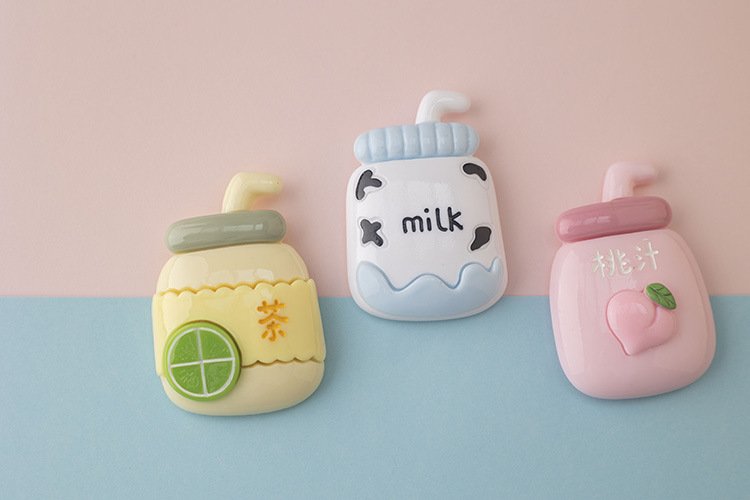 wholesale 3d simulated baby bottles and drink bottles, cute summer fridge magnets, flower magnetic decorations, iron magnets for fridge decorations factory direct