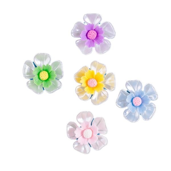 wholesale flower fridge magnets in blue, pink, purple, yellow, green, 3d decorative stickers factory direct