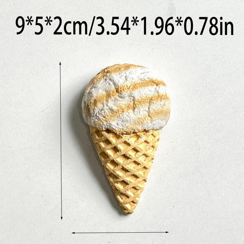 wholesale cartoon resin painted craftsmanship, cute ice cream-shaped fridge magnets for home daily decorations factory direct
