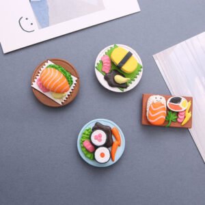 wholesale creative sushi 3d magnetic clips, photo and message stickers fridge magnets, magnetic stickers, cute ironstone home decorations factory direct