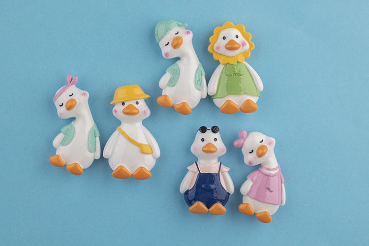 wholesale minimalist creative cartoon cute leaning duck magnetic resin fridge magnets, 3d magnetic attraction for home decoration factory direct