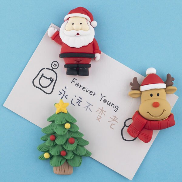 wholesale christmas themed fridge magnets: santa claus, santa&apos;s head, reindeer, snowman, christmas tree factory direct