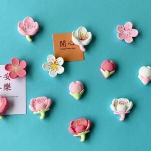 wholesale fresh resin fridge magnets, magnetic stickers, magnetic iron stickers, country flowers, creative whiteboard stickers, peach blossom magnetic stickers, cup stickers factory direct