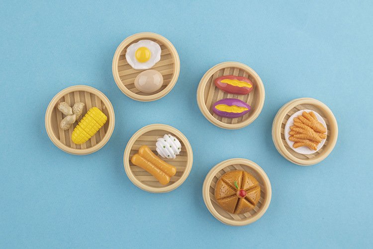 wholesale food fridge magnets: steamed chicken feet, steamed sweet potatoes, steamed flower rolls, steamed eggs, steamed corn, steamed fermented rice cake factory direct