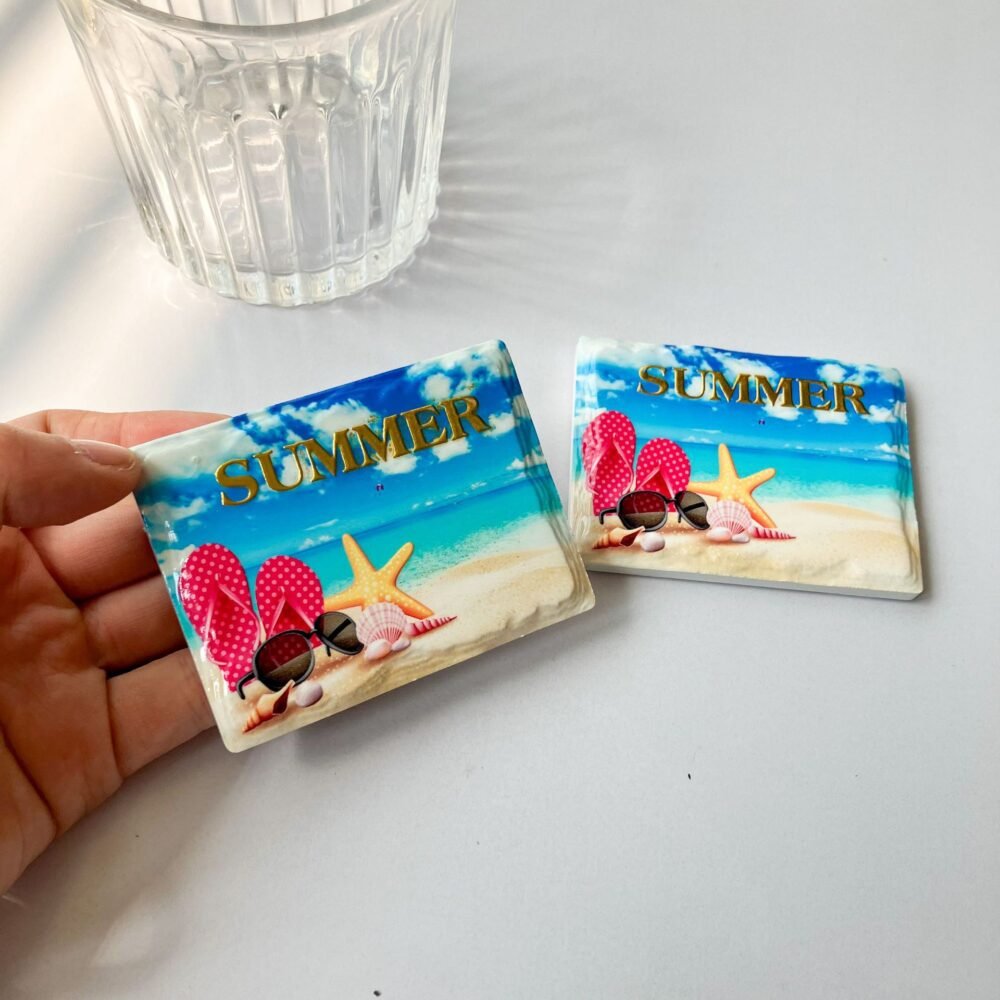 wholesale new ocean series gold-plated embossed ceramic fridge magnets for home decoration and daily use factory direct
