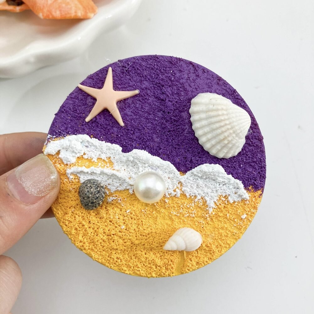 wholesale diy textured painting fridge magnets with natural shell magnetic attraction, 3d embossed seaside scenery, handcrafted factory direct wholesale diy textured painting fridge magnets with natural shell magnetic attraction, 3d embossed seaside scenery, handcrafted factory direct