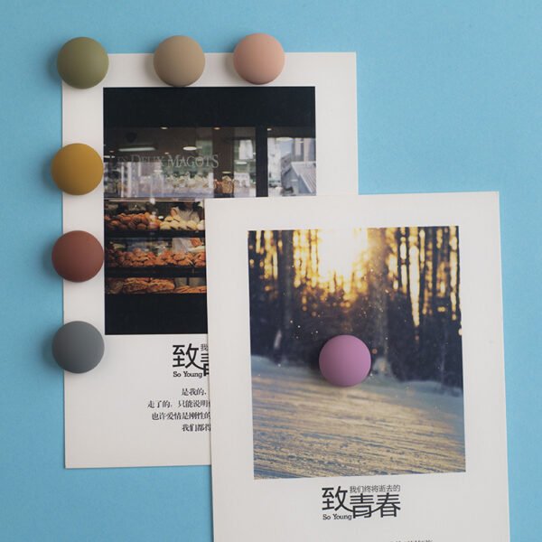 wholesale ins summer macaron matte morandi color semi-circle magnetic fridge magnets, instant photo fixing magnetic strips factory direct