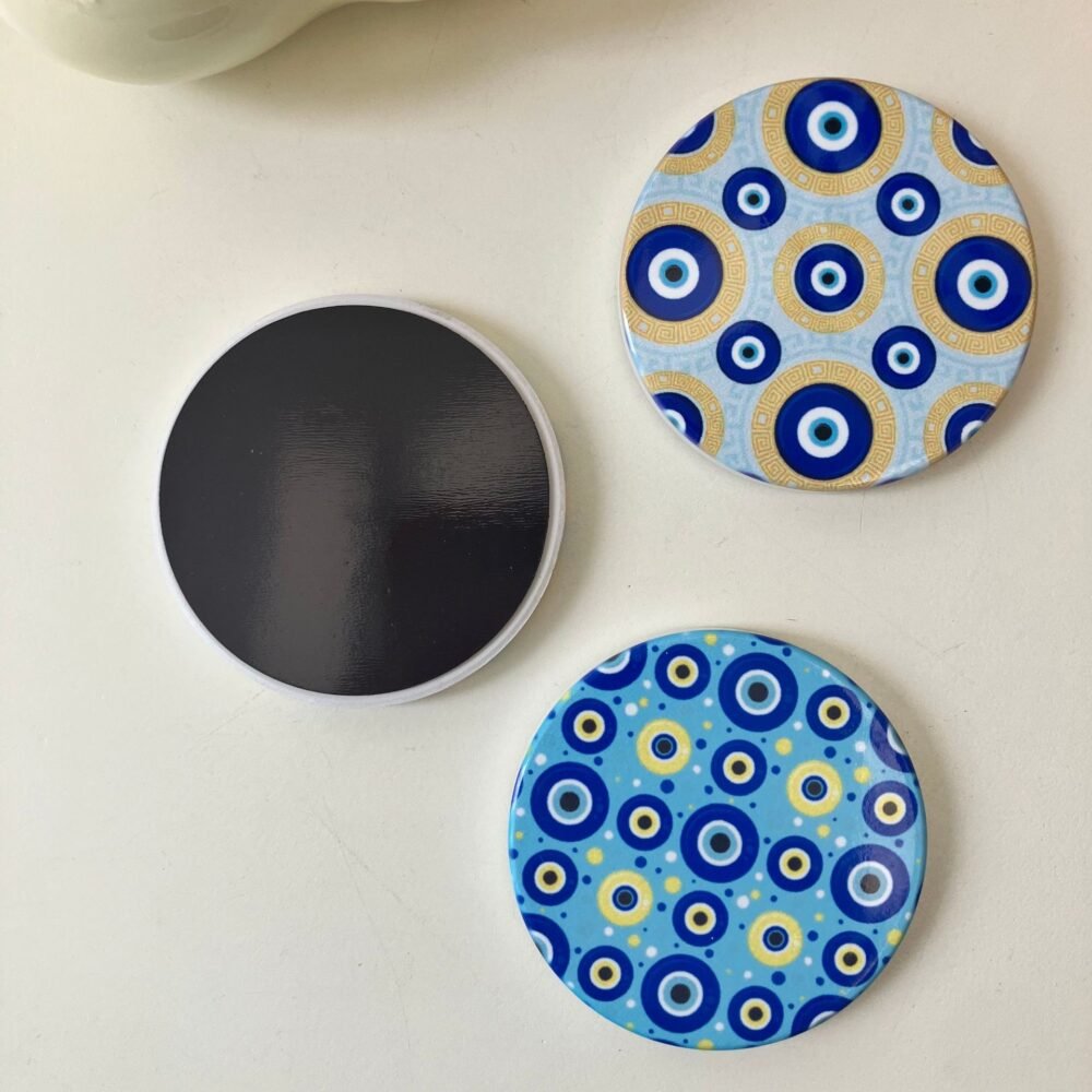 wholesale round angel eye ceramic fridge magnets, suitable for amazon cross-border european and american markets, home daily decorative magnets factory direct