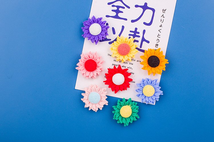 wholesale flower magnetic stickers, sunflower thumbtacks, flat head nails, kindergarten creative ins art thumbtacks, message decorations factory direct