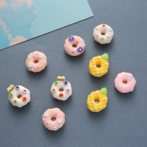 wholesale colorful simulated pu donut fridge magnets, photography props, decorative models, cake and dessert factory direct