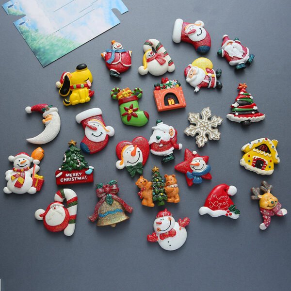 wholesale adorable 3d resin christmas tree fridge magnets, ironstone magnetic stickers, creative message stickers, decorations, children&apos;s early education stickers factory direct