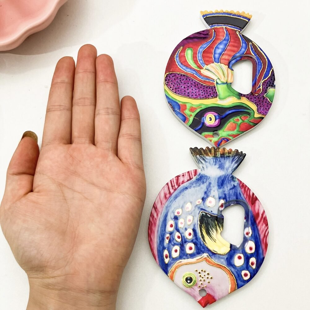 fat headed fish bottle opener refrigerator sticker made of melamine material, embossed texture, hot stamping process, cute refrigerator sticker fat headed fish bottle opener refrigerator sticker made of melamine material, embossed texture, hot stamping process, cute refrigerator sticker