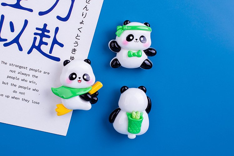 wholesale cute panda cartoon fridge magnets, 3d magnetic iron for fridge doors, home iron cabinets, and entrance decorations factory direct