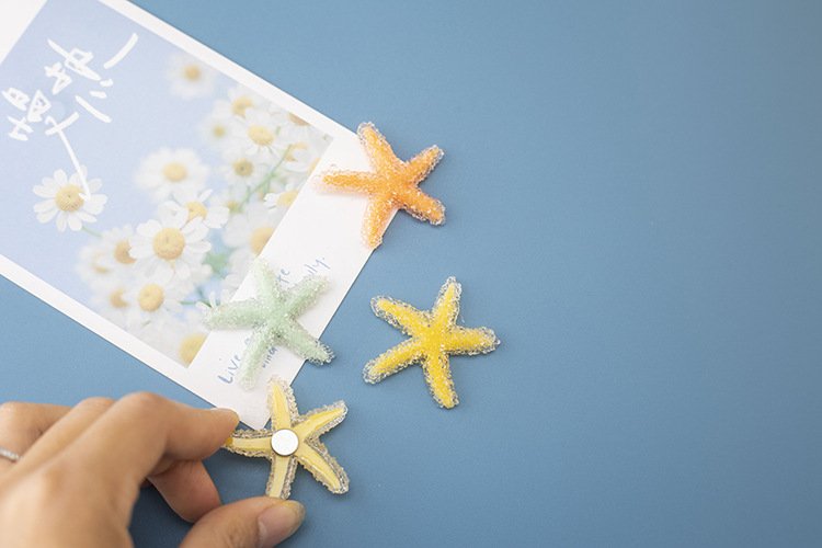 wholesale crystal starfish fridge magnets, magnetic stickers, creative 3d home decorations, iron magnets factory direct