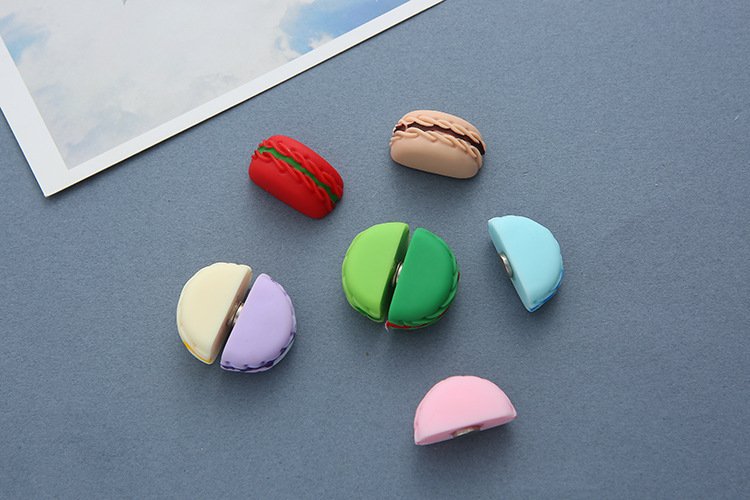 wholesale half french macaron 3d food fridge magnets, magnetic stickers, tempered glass door panel fridge decorative stickers factory direct