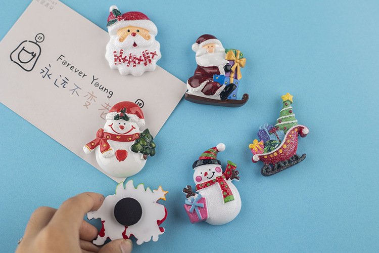 wholesale christmas fridge magnets, personalized creative christmas decorative magnets, snowman magnetic attraction sets, gift magnetic stickers factory direct