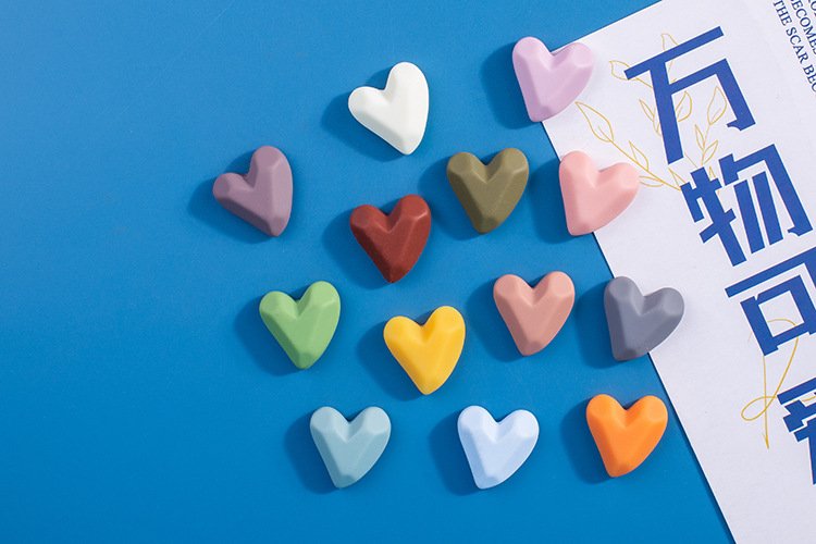 wholesale morandi retro sandblasted heart fridge magnets, magnetic stickers, nordic ins style magnetic stickers, photo and note paper magnets factory direct