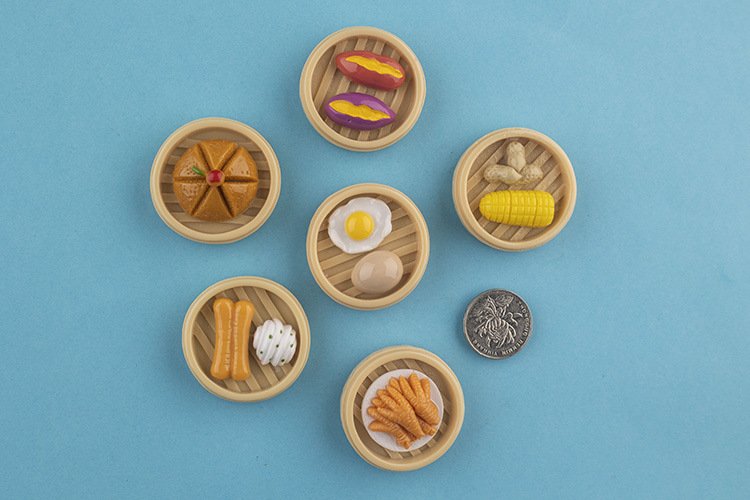wholesale food fridge magnets: steamed chicken feet, steamed sweet potatoes, steamed flower rolls, steamed eggs, steamed corn, steamed fermented rice cake factory direct