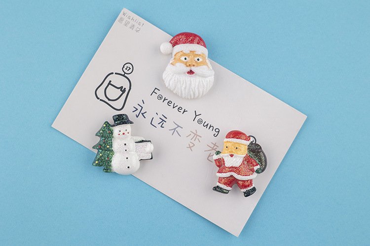 wholesale christmas fridge magnets, christmas gift magnetic stickers, christmas tree, santa's hat, christmas decorations, cartoon cute little reindeer factory direct