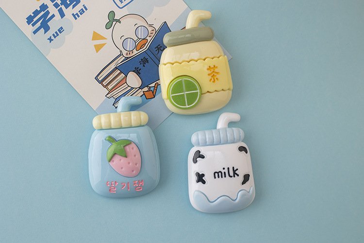 wholesale 3d simulated baby bottles and drink bottles, cute summer fridge magnets, flower magnetic decorations, iron magnets for fridge decorations factory direct