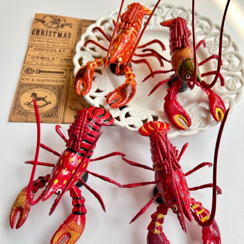wholesale adorable realistic lobster-shaped fridge magnets with movable limbs, colorful painted design for home daily use factory direct