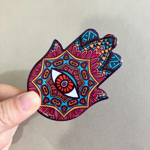 wholesale hand of fatima ceramic fridge magnets, creative palm design, angel eye magnets for home decoration factory direct