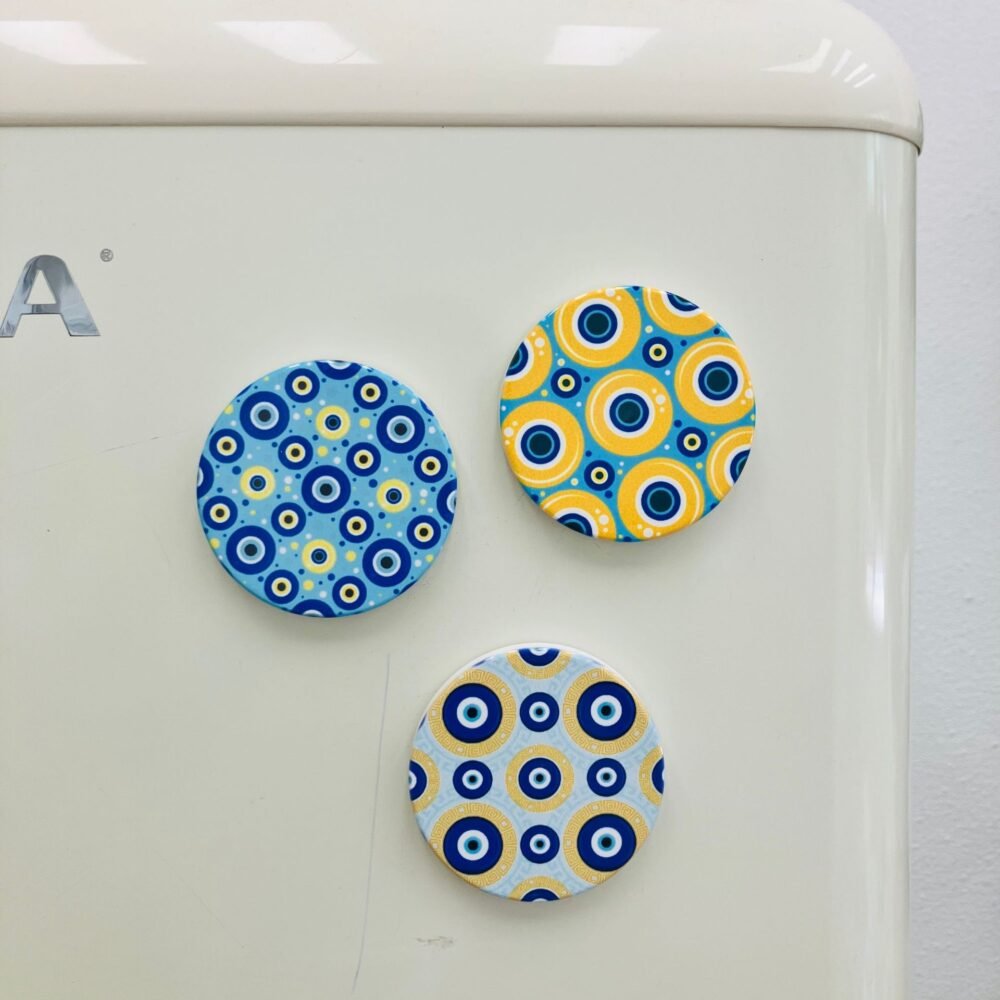 wholesale round angel eye ceramic fridge magnets, suitable for amazon cross-border european and american markets, home daily decorative magnets factory direct