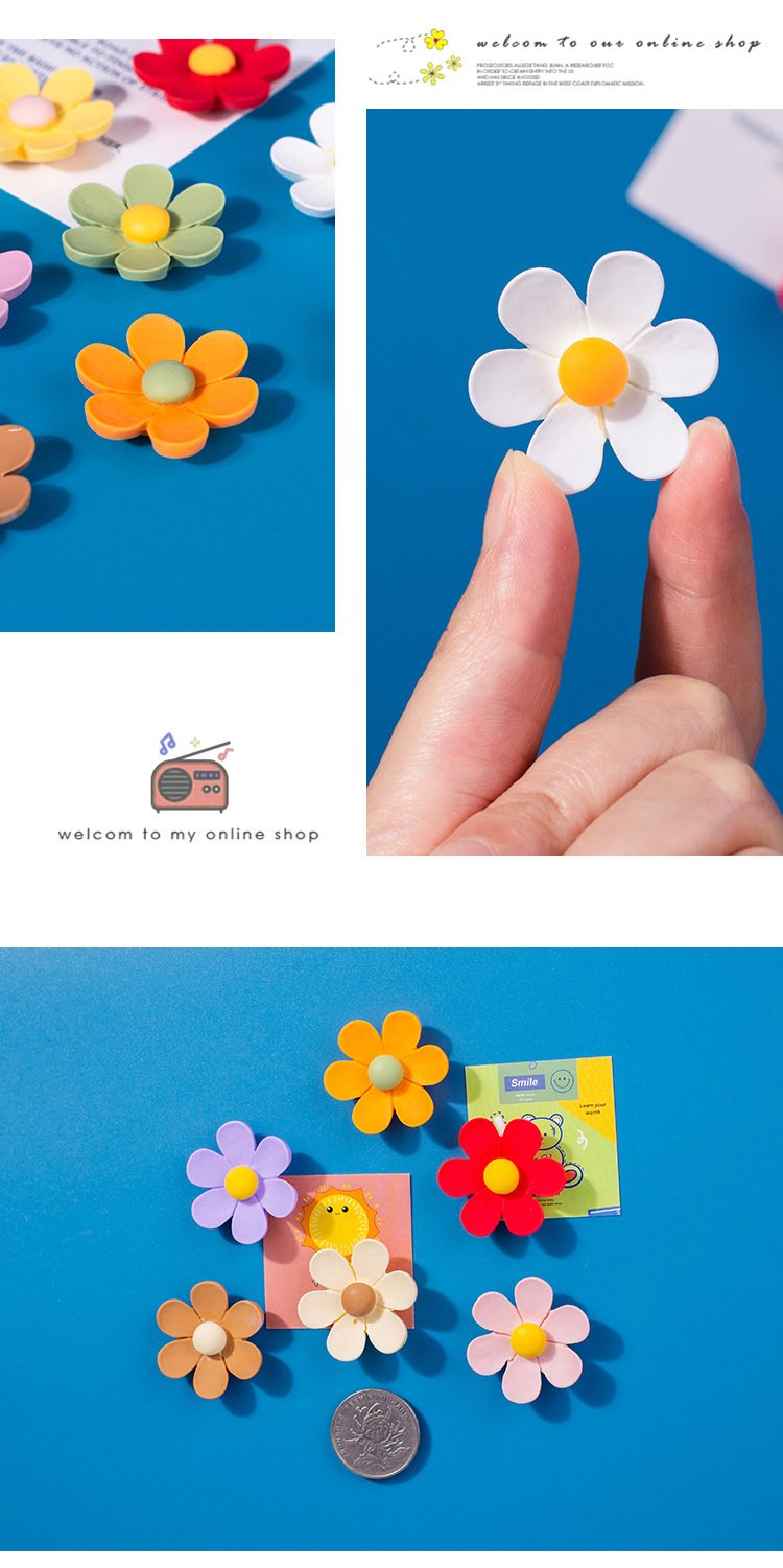 wholesale daisies fridge magnets, magnetic stickers, little flower bows, 3d resin creative ironstone magnetic stickers factory direct