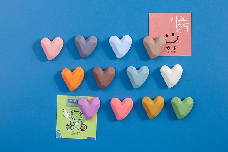 wholesale morandi retro sandblasted heart fridge magnets, magnetic stickers, nordic ins style magnetic stickers, photo and note paper magnets factory direct