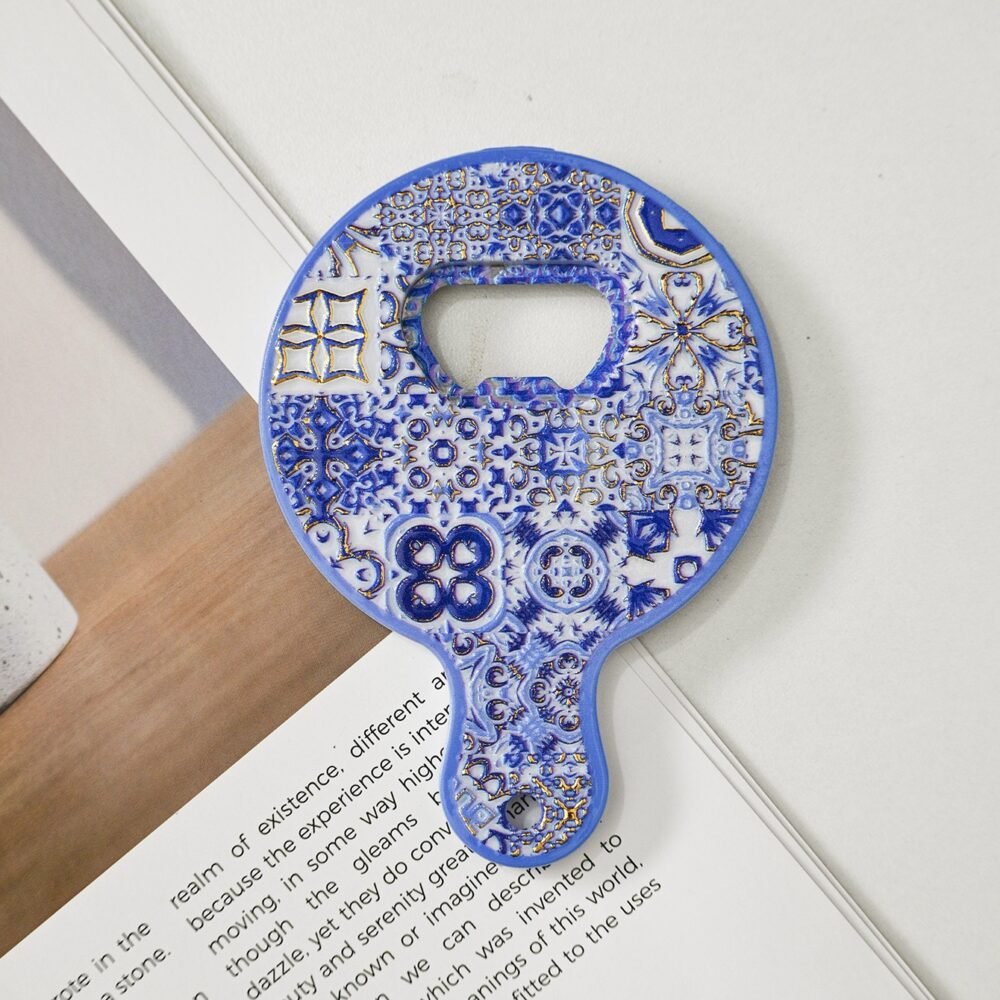 wholesale gourd bottle opener fridge magnets, melamine material with embossed texture and gold-plated craftsmanship, blue and white porcelain bottle opener factory direct