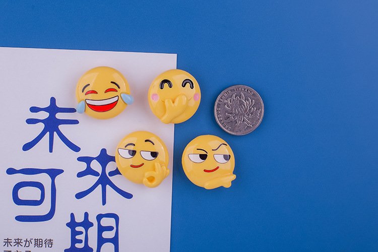 wholesale 3d creative funny and wacky emoji yellow smiley fridge magnets, magnetic stickers, home decorative magnetic stickers factory direct