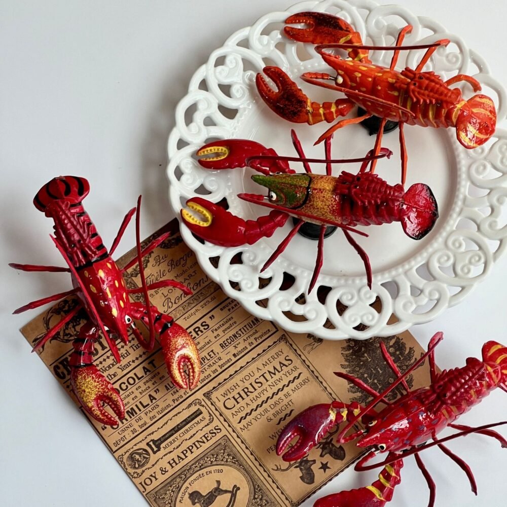 wholesale adorable realistic lobster-shaped fridge magnets with movable limbs, colorful painted design for home daily use factory direct