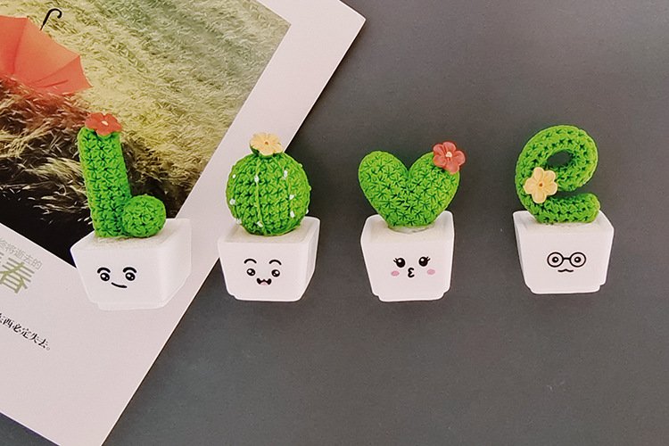 wholesale love cactus and small succulents, nordic plants, ins magnetic fridge magnets, 3d resin, museum and bookstore cultural and creative products factory direct