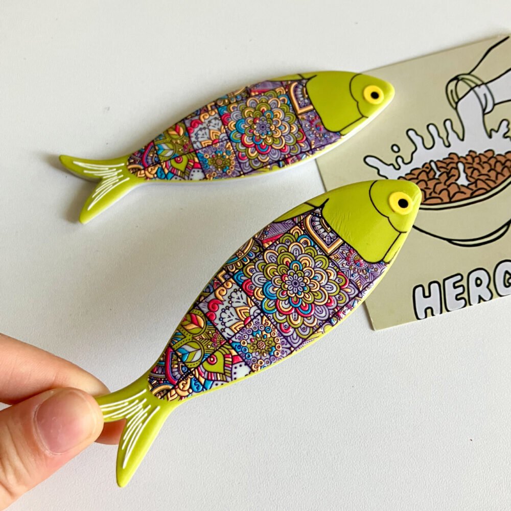 wholesale fish-shaped fridge magnets in bohemian style, colorful melamine material with embossed patterns for home daily decorations factory direct